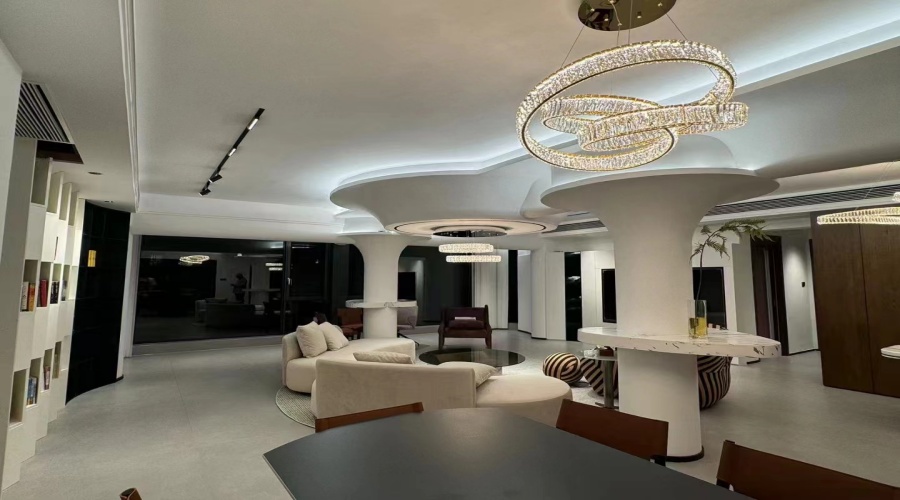 GRG廠家工程案例清遠(yuǎn)別墅美林湖GRG柱子天花項目