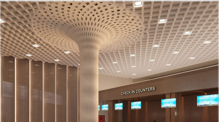 出口剛果金機(jī)場(chǎng)GRG鏤空吊頂GRG柱子工程 出口剛果金機(jī)場(chǎng)GRG鏤空吊頂GRG柱子工程