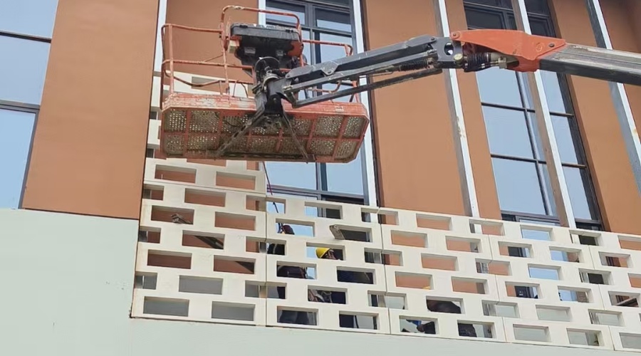 蚌埠體育館GRC鏤空幕墻板 蚌埠體育館GRC鏤空幕墻板