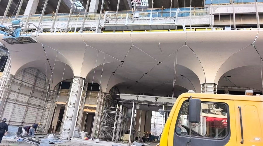 福建紫陽公館水磨石UHPC柱子造型工程 福建紫陽公館水磨石UHPC柱子造型工程